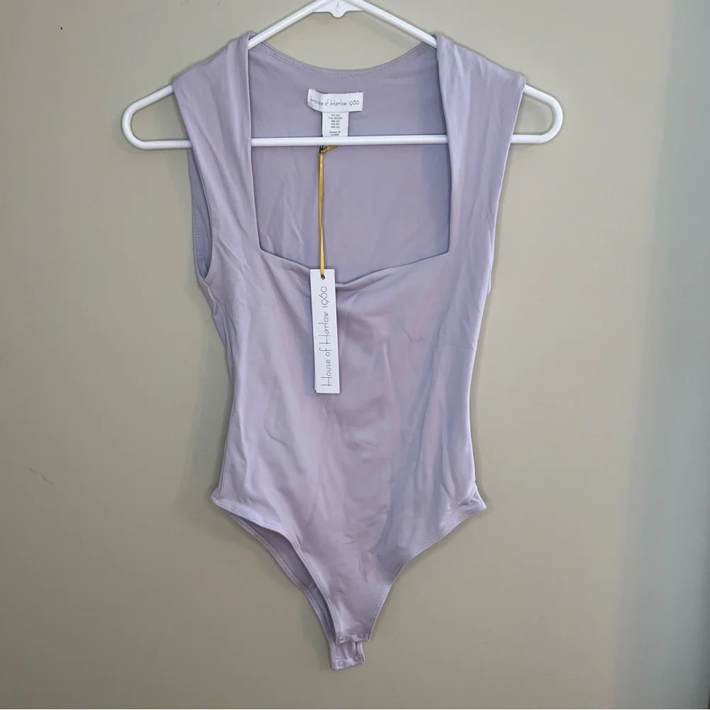 NEW HOUSE OF HARLOW Purple Lavender Cap Sleeve Bodysuit XS